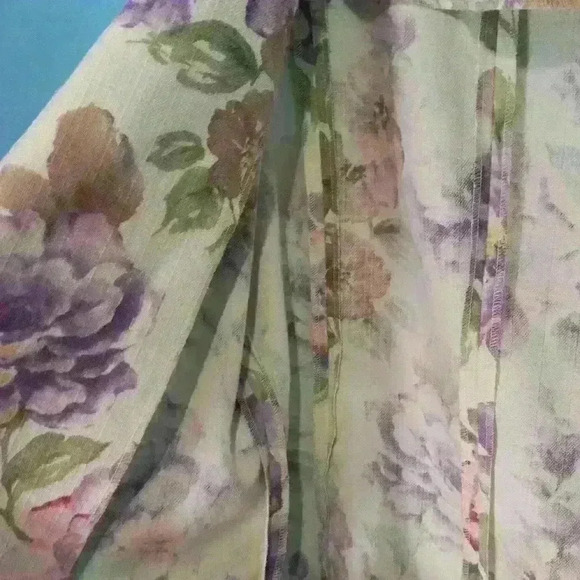 Women Alfred Dunner floral blazer jacket L chartreuse green Spring fall leisure - Picture 4 of 11